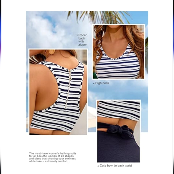 Molybell Modest Swimsuit for Women Athletic One Piece Bathing Suit with Zipper - Picture 2 of 9